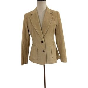 Vtg 70s JCPenney Women's Corduroy Blazer Tan Brown Sz 12 Wide Wale Western Rodeo